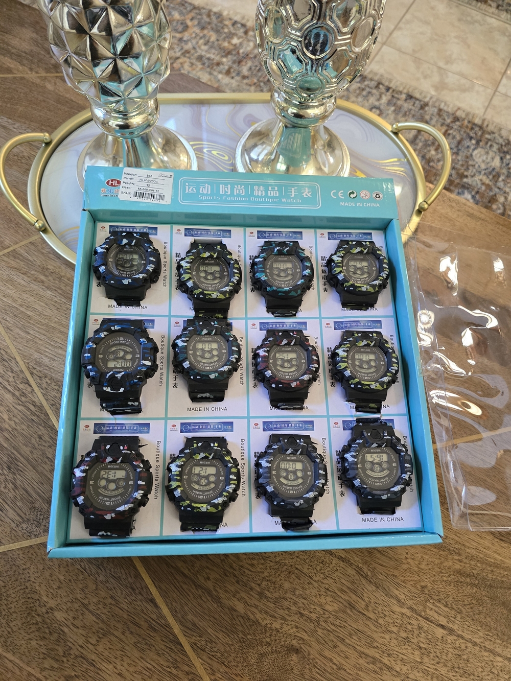 Kids Digital Sport Watch - Black with Multicolor Accents